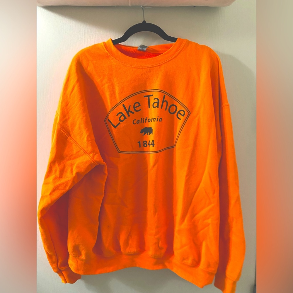 Vintage orange Lake Tahoe crewneck